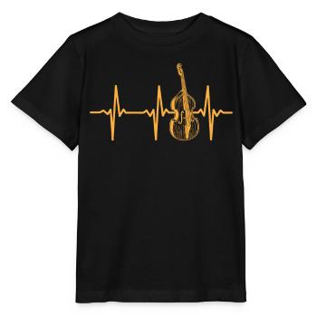 Double Bass Player Double Bass Heartbeat Double Ba - Stanley/Stella MINI CREATOR Kids’ T-Shirt - black - Front - Mikhail (115cm)