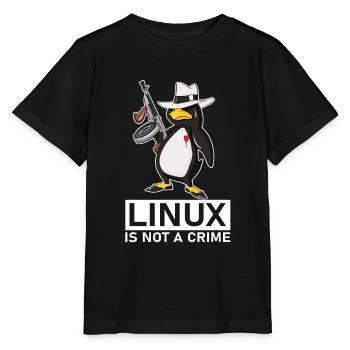 Linux is Not A Crime Linux Tux Penguin - Stanley/Stella Kinder T-Shirt MINI CREATOR  - Schwarz - Vorne - Mikhail (115cm)