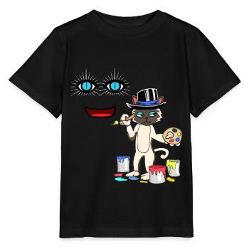 Gueule de bois Sentiments Gaieté Émotion Sourire heureux - T-shirt bio MINI CREATOR Stanley/Stella Enfant - noir - Devant - Mikhail (115cm)