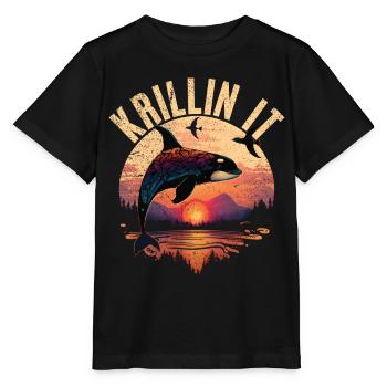 Killer whale killer whale watching Orca whale watching - Stanley/Stella MINI CREATOR Kids’ T-Shirt - black - Front - Mikhail (115cm)