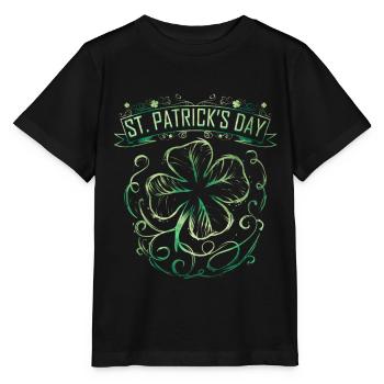 Vintage Label Four Leaf Clover Shamrock On St - T-shirt bio MINI CREATOR Stanley/Stella Enfant - noir - Devant - Mikhail (115cm)
