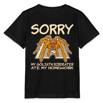 My tarantula ate my homework - Stanley/Stella MINI CREATOR Kids’ T-Shirt - black - Front - Mikhail (115cm)
