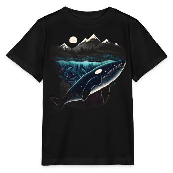 Colorful killer whale watching Orca whale watching - Stanley/Stella MINI CREATOR Kids’ T-Shirt - black - Front - Mikhail (115cm)