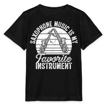 Saxophone Music Is My Favorite Instrument - Saxoph - Stanley/Stella MINI CREATOR Kids’ T-Shirt - black - Front - Mikhail (115cm)
