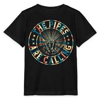 Les pipes appellent - Bagpipe Funny Bagpiper - T-shirt bio MINI CREATOR Stanley/Stella Enfant - noir - Devant - Mikhail (115cm)
