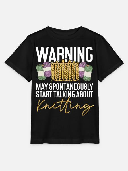 Knitting Knitter Warning May - Stanley/Stella Kinder T-Shirt MINI CREATOR - Schwarz