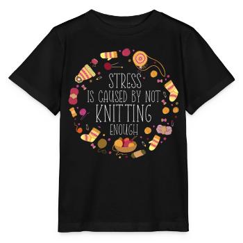 Le stress du tricot est causé - T-shirt bio MINI CREATOR Stanley/Stella Enfant - noir - Devant - Mikhail (115cm)