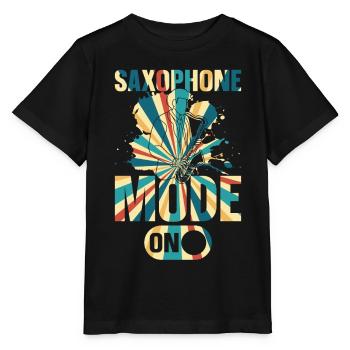 Saxophone Mode On - Saxophonist Saxophone Musician - Stanley/Stella MINI CREATOR Kids’ T-Shirt - black - Front - Mikhail (115cm)