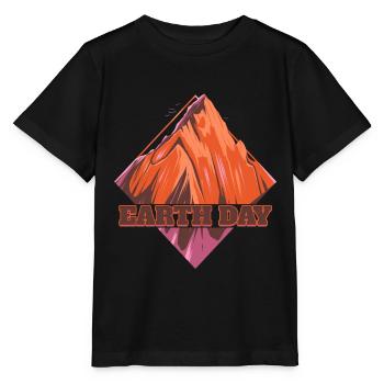 Rhombus Shaped Mountain Logo For Earth Day - Stanley/Stella MINI CREATOR Kids’ T-Shirt - black - Front - Mikhail (115cm)