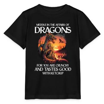 Mythical Creatures Dragon Gift Men Dragon for A - Stanley/Stella MINI CREATOR Kids’ T-Shirt - black - Front - Mikhail (115cm)