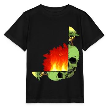 Crâne Changement Climatique Flamme Flamme Enfer Terre - T-shirt bio MINI CREATOR Stanley/Stella Enfant - noir - Devant - Mikhail (115cm)