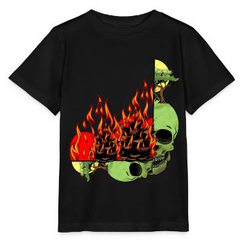 Planet Earth Climate Change Environment Nature Skull End - Stanley/Stella MINI CREATOR Kids’ T-Shirt - black - Front - Mikhail (115cm)