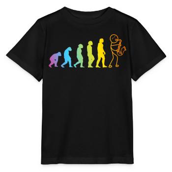 Évolution du saxophoniste Saxophoniste Saxophoniste E - T-shirt bio MINI CREATOR Stanley/Stella Enfant - noir - Devant - Mikhail (115cm)