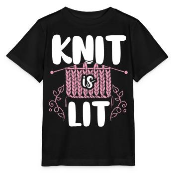 Knitting Knitter Pun Knit Is Lit - Stanley/Stella MINI CREATOR Kids’ T-Shirt - black - Front - Mikhail (115cm)