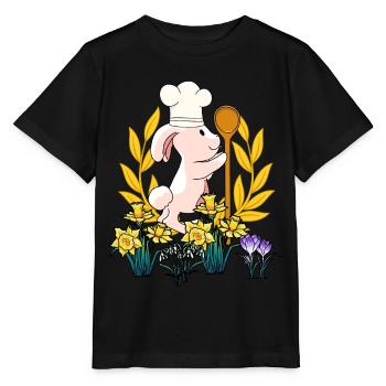 Ostern Küche Koch Hase Kochlöffel Osterhase Köchin - Stanley/Stella Kinder T-Shirt MINI CREATOR  - Schwarz - Vorne - Mikhail (115cm)