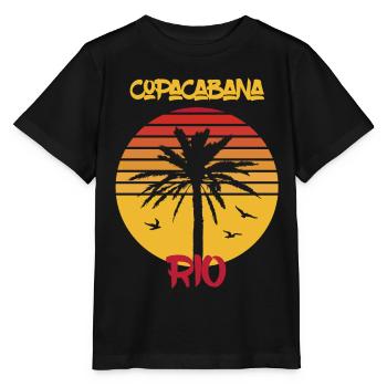 Rio Surf Copacabana Palm Holiday Beach Ocean - T-shirt bio MINI CREATOR Stanley/Stella Enfant - noir - Devant - Mikhail (115cm)