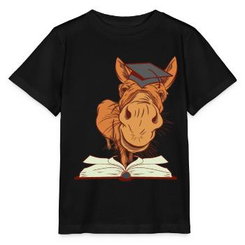 Esel Maultier Einschulung Erstklässler Klug schlau - Stanley/Stella Kinder T-Shirt MINI CREATOR  - Schwarz - Vorne - Mikhail (115cm)