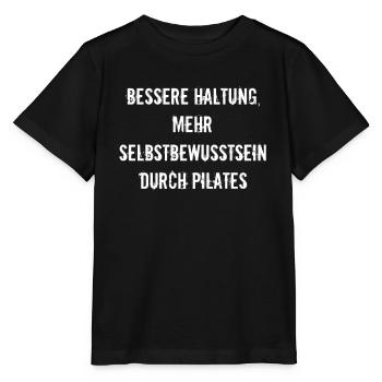 Pilates - Bessere Haltung, mehr Selbstbewusstsein - Stanley/Stella Kinder T-Shirt MINI CREATOR  - Schwarz - Vorne - Mikhail (115cm)