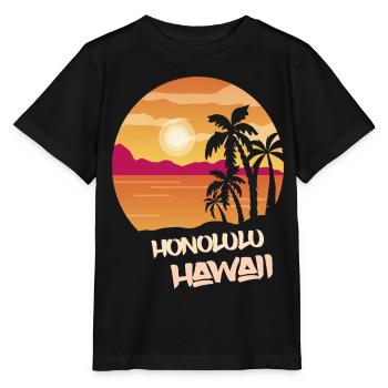 Hawaii Honolulu Holiday Palm Ocean Surfing - T-shirt bio MINI CREATOR Stanley/Stella Enfant - noir - Devant - Mikhail (115cm)