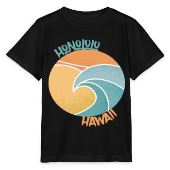 Honolulu Surfing Palms Hawaii Holiday Ocean - T-shirt bio MINI CREATOR Stanley/Stella Enfant - noir - Devant - Mikhail (115cm)