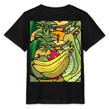 Sommerzeit exotische saftige Früchte Obst Vitamine - Stanley/Stella Kinder T-Shirt MINI CREATOR  - Schwarz - Vorne - Mikhail (115cm)