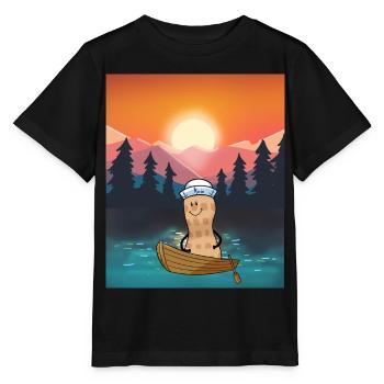 Peanut Leisure Holiday Recreation Nature Boat - Stanley/Stella MINI CREATOR Kids’ T-Shirt - black - Front - Mikhail (115cm)