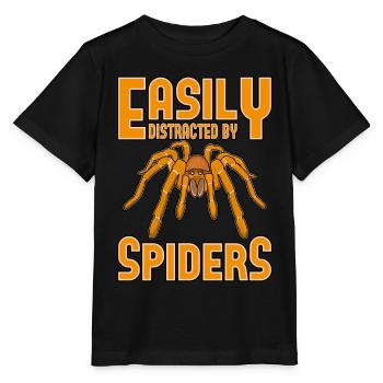 Easily Distracted By Spiders Terrarium Tarantula - Stanley/Stella MINI CREATOR Kids’ T-Shirt - black - Front - Mikhail (115cm)