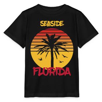 Florida Seaside Palm Ocean Surfing - Stanley/Stella MINI CREATOR Kids’ T-Shirt - black - Front - Mikhail (115cm)
