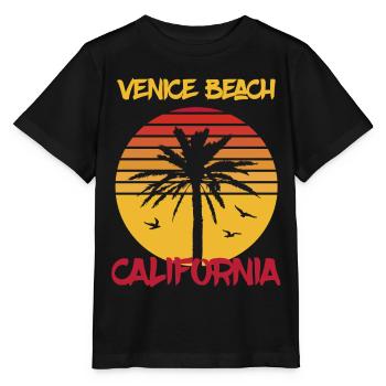 California Venice Beach Palmen Ocean Surfing - Stanley/Stella Kinder T-Shirt MINI CREATOR  - Schwarz - Vorne - Mikhail (115cm)