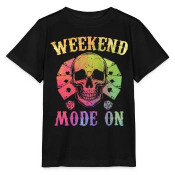 Poker Player Weekend Mode On - Playing Poker - Stanley/Stella MINI CREATOR Kids’ T-Shirt - black - Front - Mikhail (115cm)