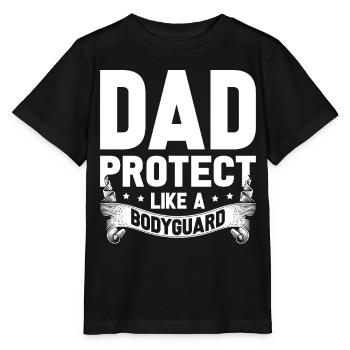 Papa protège comme un garde du corps Idées pour la fête des pères - T-shirt bio MINI CREATOR Stanley/Stella Enfant - noir - Devant - Mikhail (115cm)