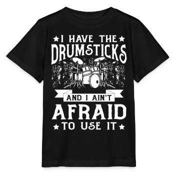 Batteur - J’ai les baguettes et je n’ai pas peur - T-shirt bio MINI CREATOR Stanley/Stella Enfant - noir - Devant - Mikhail (115cm)