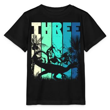 Dilophosaurus 3 ans Garçon 3ème anniversaire - T-shirt bio MINI CREATOR Stanley/Stella Enfant - noir - Devant - Mikhail (115cm)
