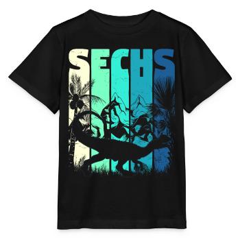 Dilophosaurus 6 Jahre Alt Junge 6. Geburtstag - Stanley/Stella Kinder T-Shirt MINI CREATOR  - Schwarz - Vorne - Mikhail (115cm)
