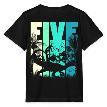 Dilophosaurus 5 ans Garçon 5ème anniversaire - T-shirt bio MINI CREATOR Stanley/Stella Enfant - noir - Devant - Mikhail (115cm)