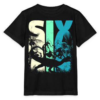 Dilophosaurus 6 ans Garçon 6ème anniversaire - T-shirt bio MINI CREATOR Stanley/Stella Enfant - noir - Devant - Mikhail (115cm)