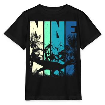 Dilophosaurus 9 ans Garçon 9ème anniversaire - T-shirt bio MINI CREATOR Stanley/Stella Enfant - noir - Devant - Mikhail (115cm)