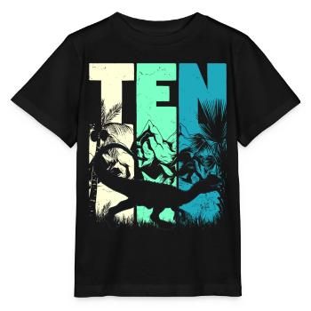 Dilophosaurus 10 ans garçon 10e anniversaire - T-shirt bio MINI CREATOR Stanley/Stella Enfant - noir - Devant - Mikhail (115cm)