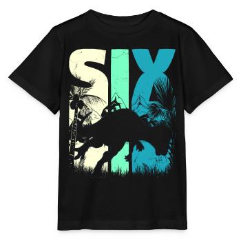 Pachycephalosaurus 6 Jahre Alt Junge 6. Geburtstag - Stanley/Stella Kinder T-Shirt MINI CREATOR  - Schwarz - Vorne - Mikhail (115cm)
