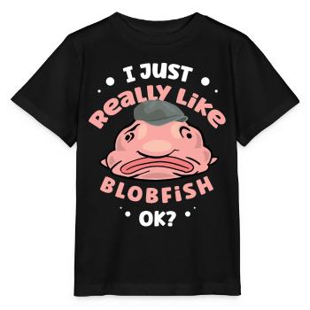 Blobfish-lover-deep-sea-fish-ugly - Stanley/Stella MINI CREATOR Kids’ T-Shirt - black - Front - Mikhail (115cm)