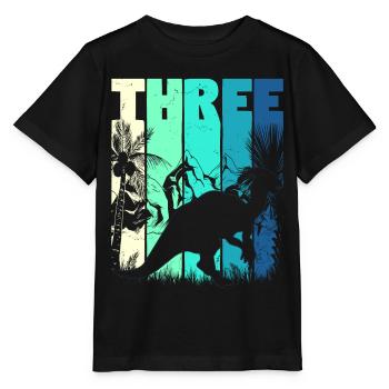 Parasaurolophus 3 ans Garçon 3ème anniversaire - T-shirt bio MINI CREATOR Stanley/Stella Enfant - noir - Devant - Mikhail (115cm)