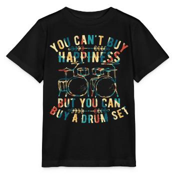 Batteur - Vous ne pouvez pas acheter le bonheur mais vous pouvez acheter - T-shirt bio MINI CREATOR Stanley/Stella Enfant - noir - Devant - Mikhail (115cm)