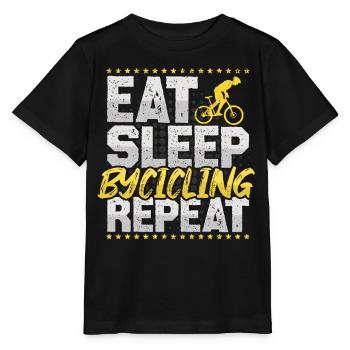Riding a bike Eat Sleep Repeat Riding a bike - Stanley/Stella MINI CREATOR Kids’ T-Shirt - black - Front - Mikhail (115cm)