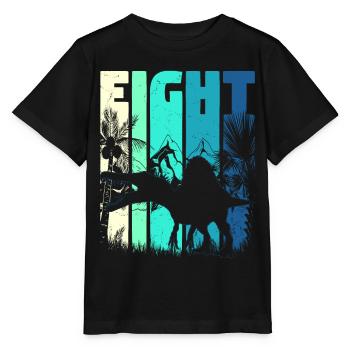 Spinosaurus 8 ans garçon 8ème anniversaire rétro - T-shirt bio MINI CREATOR Stanley/Stella Enfant - noir - Devant - Mikhail (115cm)