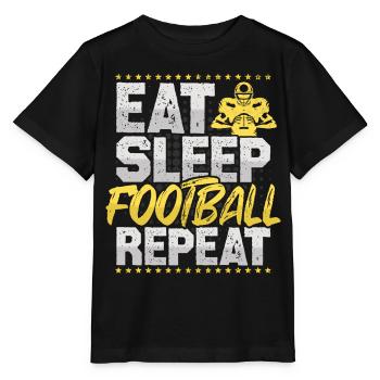 American Football Eat Sleep Repeat Hobby Football - Stanley/Stella MINI CREATOR Kids’ T-Shirt - black - Front - Mikhail (115cm)