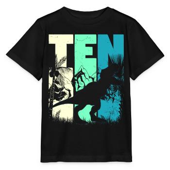 Tyrannosaurus Rex 10 Years Old Boy 10 Birthday - Stanley/Stella MINI CREATOR Kids’ T-Shirt - black - Front - Mikhail (115cm)