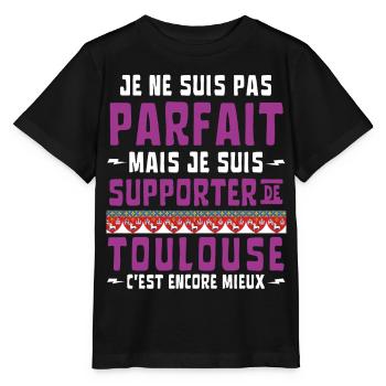 Football Supporter de Toulouse Pas Parfait - T-shirt bio MINI CREATOR Stanley/Stella Enfant - noir - Devant - Mikhail (115cm)