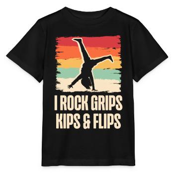 I Rock Grips Kipps And Flips Cartwheel Gymnast - T-shirt bio MINI CREATOR Stanley/Stella Enfant - noir - Devant - Mikhail (115cm)