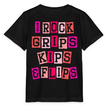 I Rock Grips Kipps And Flips Cartwheel Gymnast - T-shirt bio MINI CREATOR Stanley/Stella Enfant - noir - Devant - Mikhail (115cm)