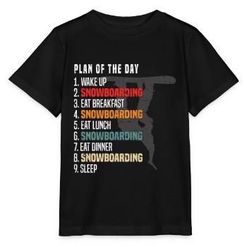 Plan de jour du snowboarder - Plan de snowboard du Da - T-shirt bio MINI CREATOR Stanley/Stella Enfant - noir - Devant - Mikhail (115cm)